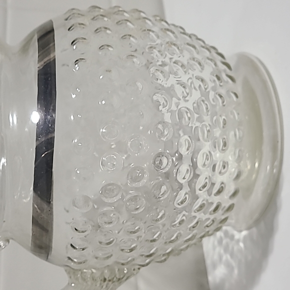 Vintage glass pitcher silver line around the body - Picture 5 of 8